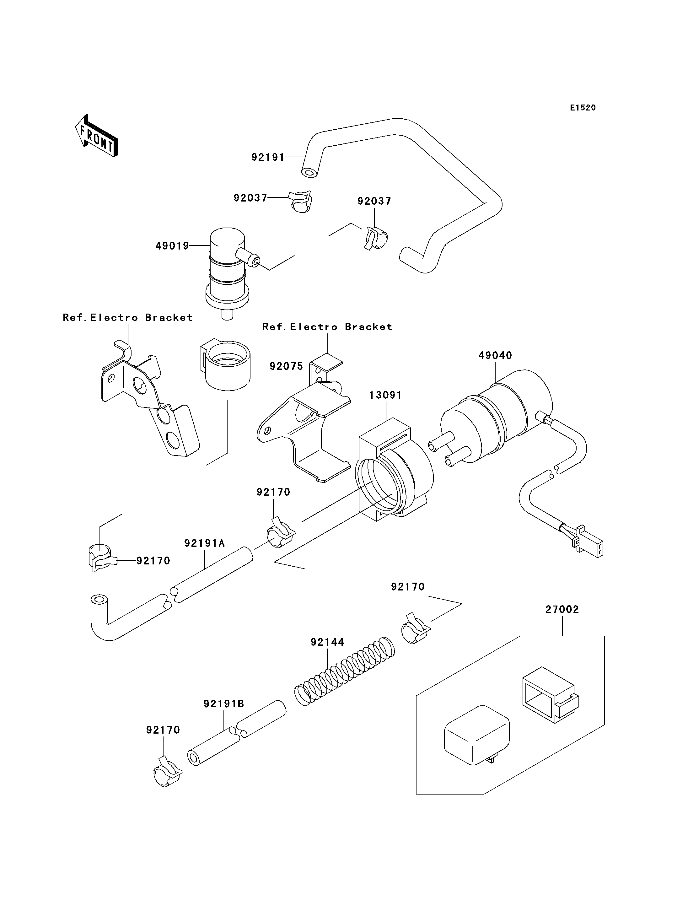 POMPE A ESSENCE POUR NINJA ZX 7R ZX750 P1 VERT 1996 EUROPE