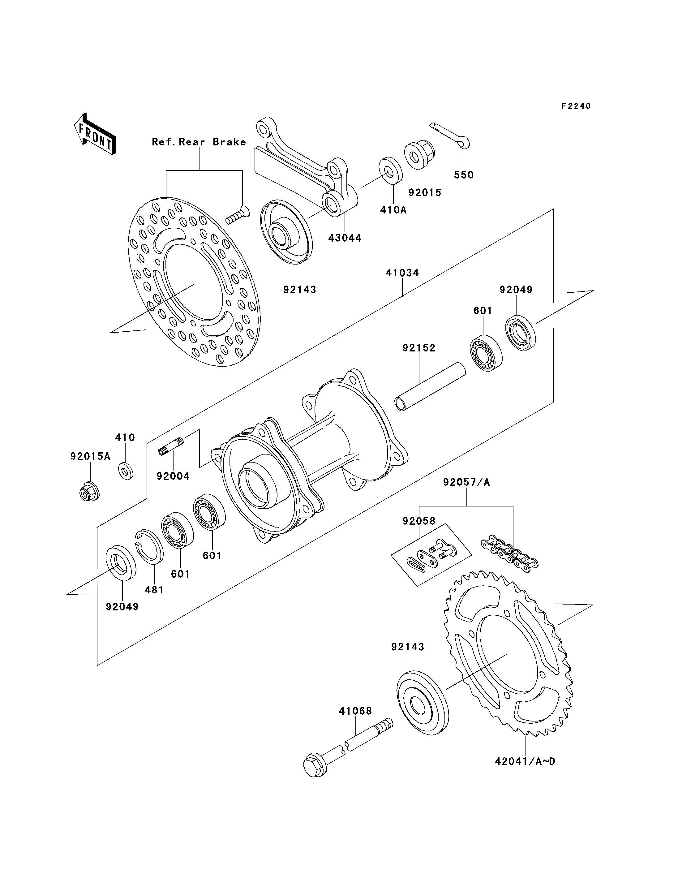 MOYEU ARRIERE POUR KX80 KX80 II KX80 X3 VERT 2000 EUROPE