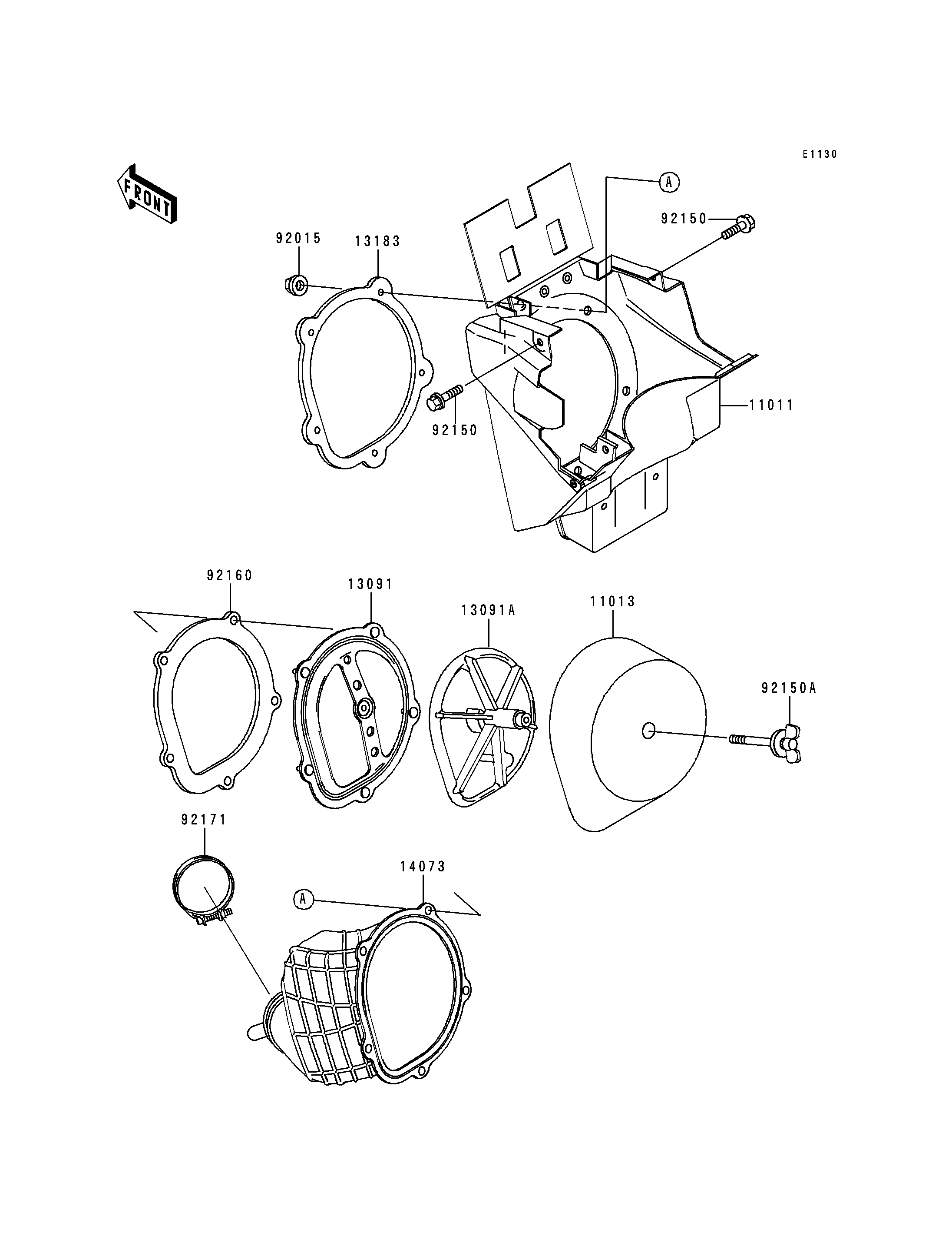 FILTRE A AIR POUR KX125 KX125 L2 VERT 2000 EUROPE
