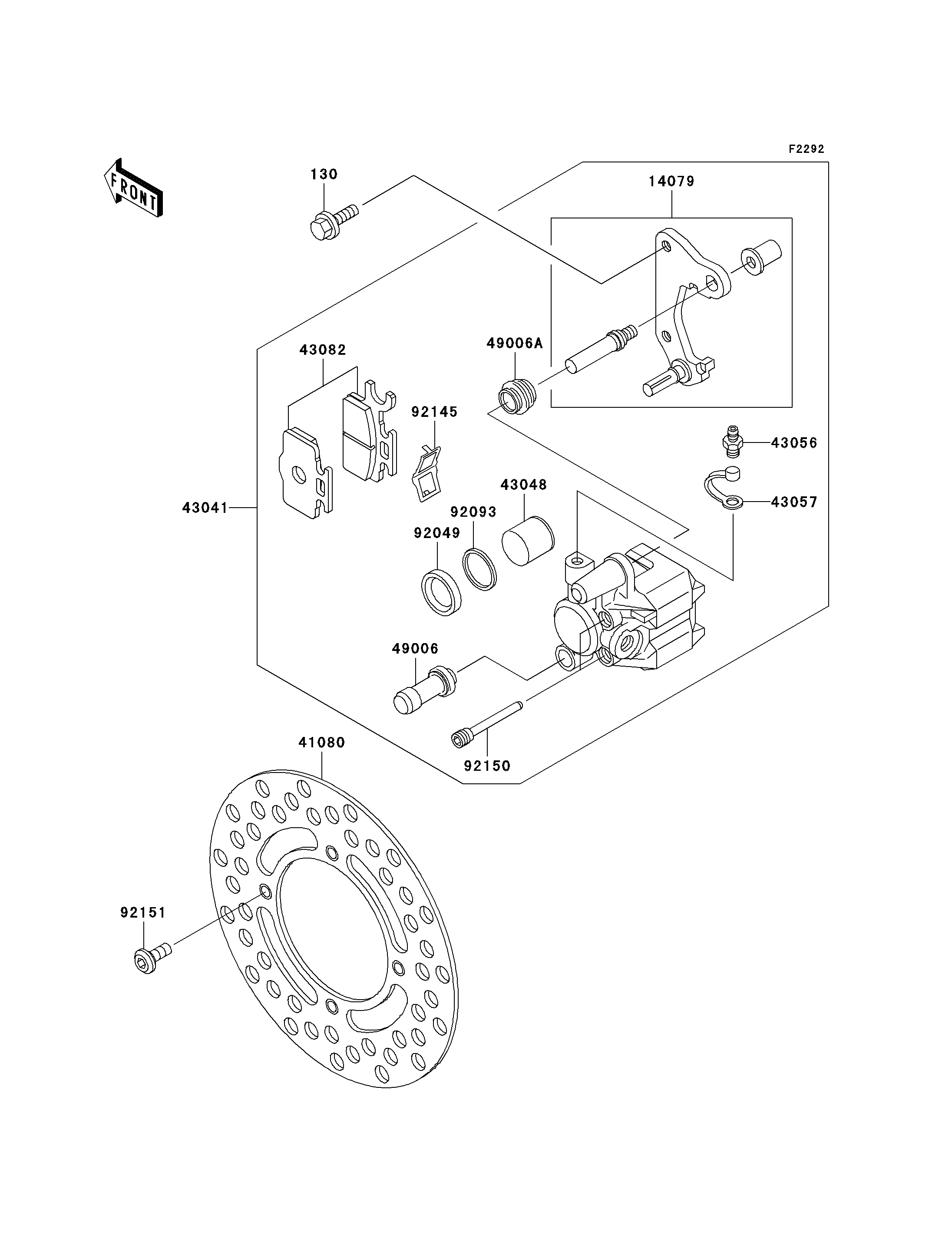 FREIN AVANT POUR KX65 KX65 A1 VERT 2000 EUROPE