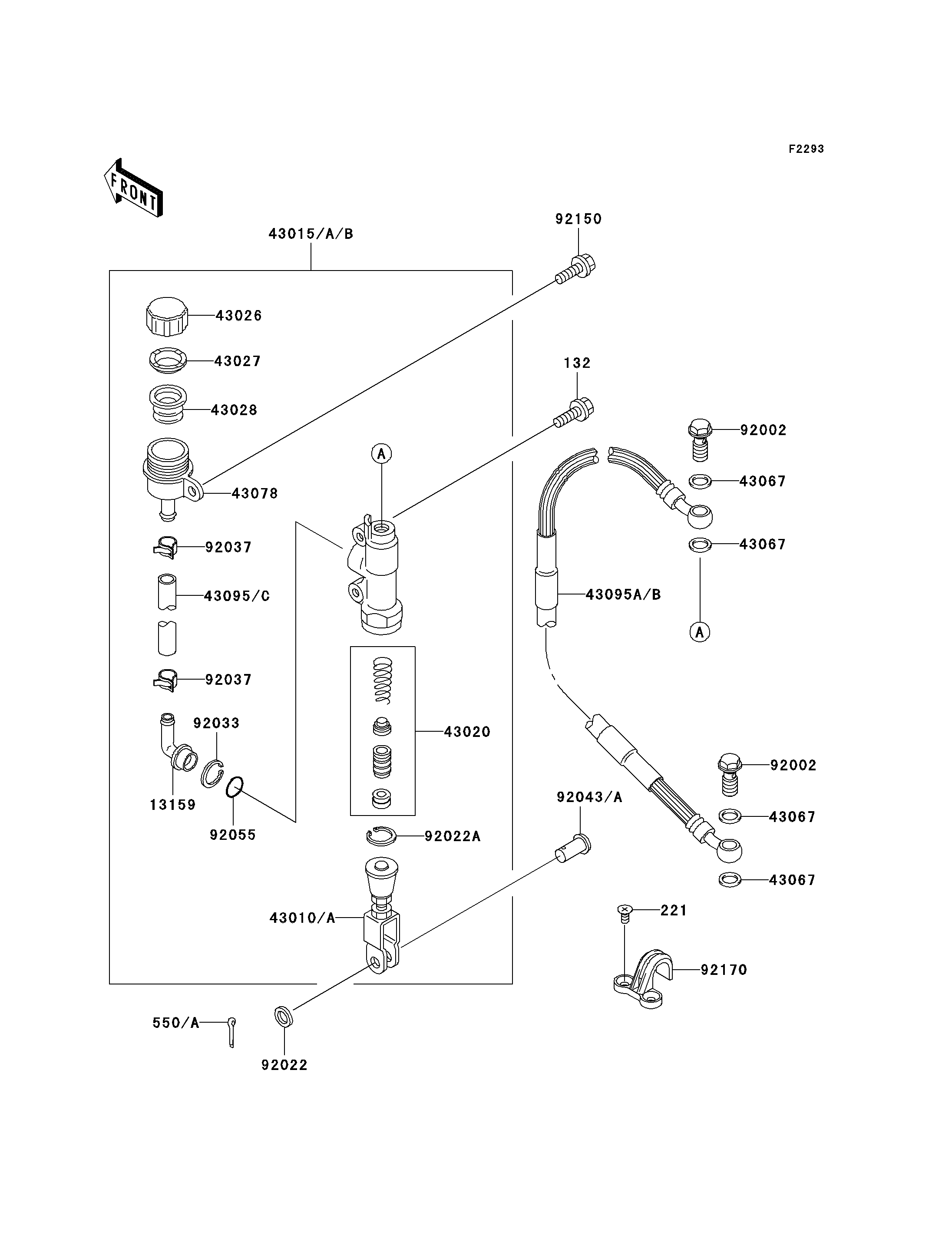 MAITRE CYLINDRE ARRIERE POUR KX65 KX65 A1 VERT 2000 EUROPE