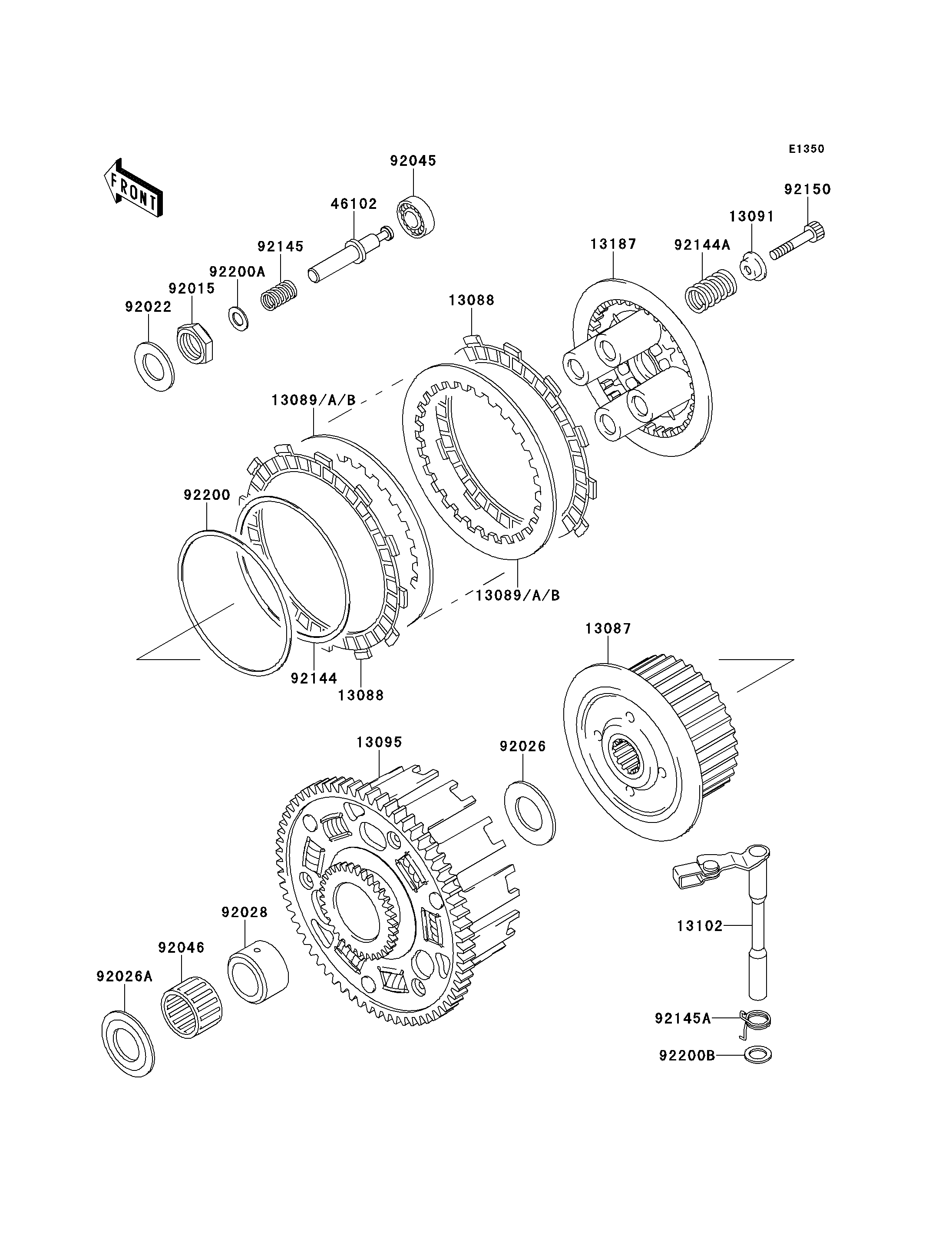 EMBRAYAGE POUR NINJA ZX 6R ZX600 J1P ARGENT 2000