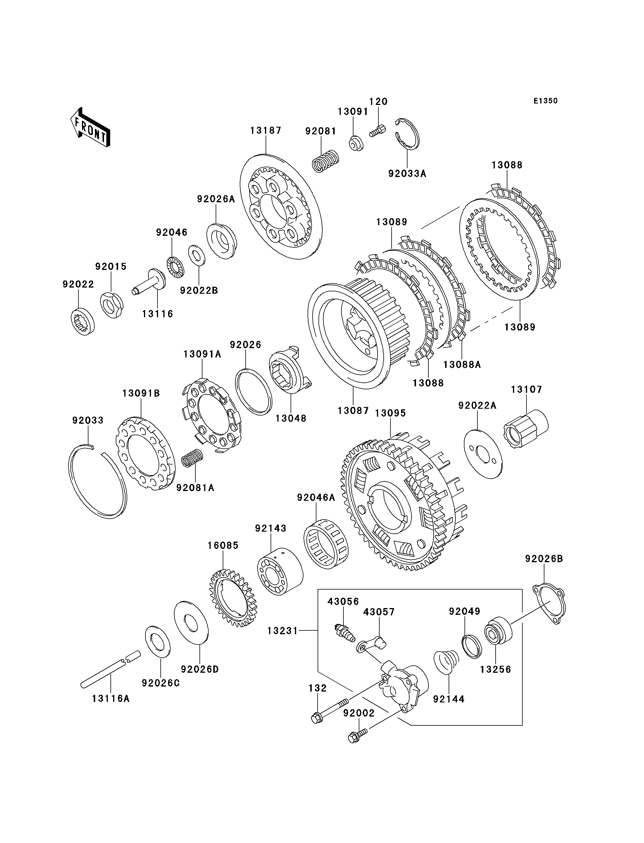 EMBRAYAGE POUR ZRX1100 ZR1100 C2 ARGENT 1998 EUROPE