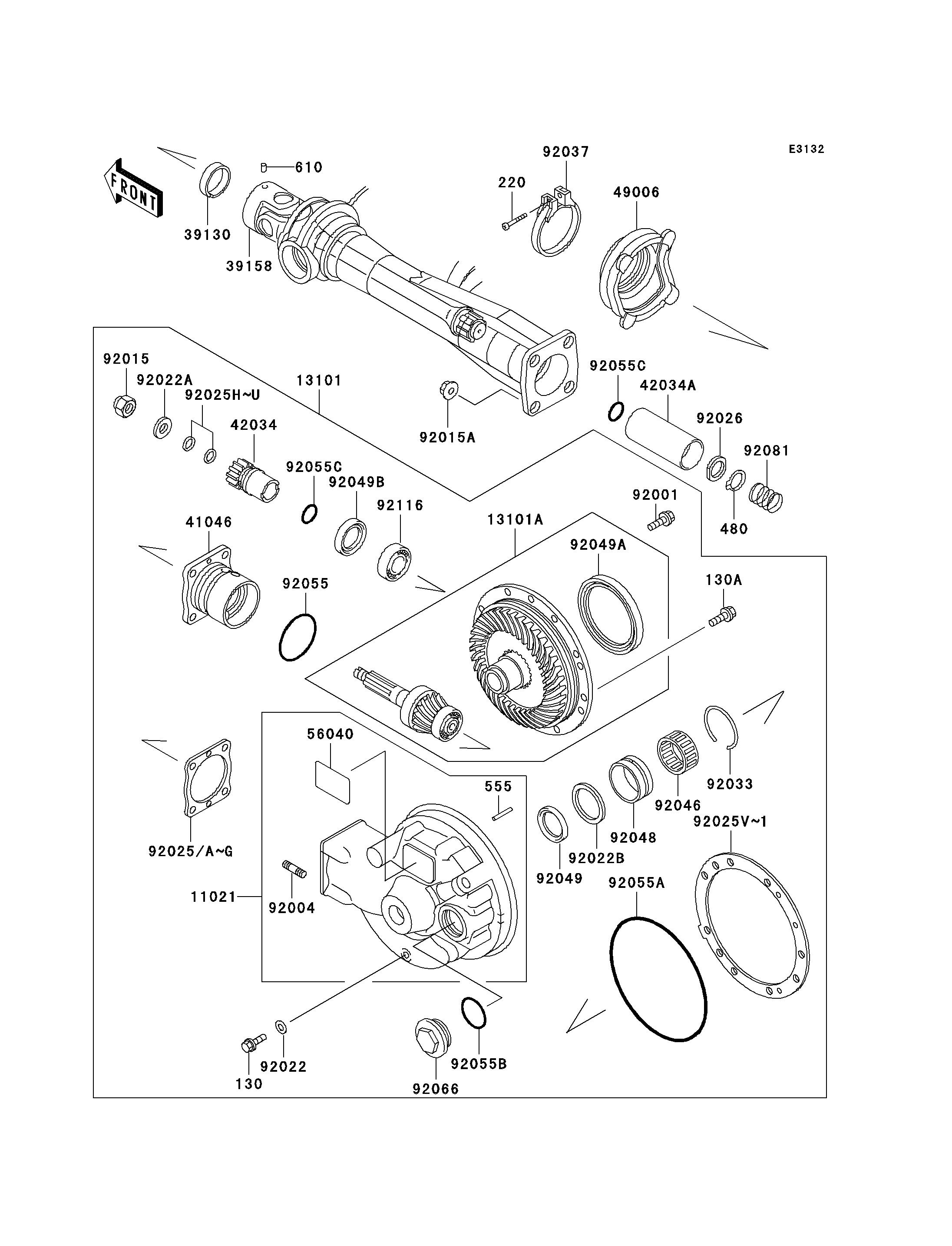 ARBRE DE TRANSMISSIONTRANSFINALE POUR 1000GTR ZG1000 A11 ROUGE 1996