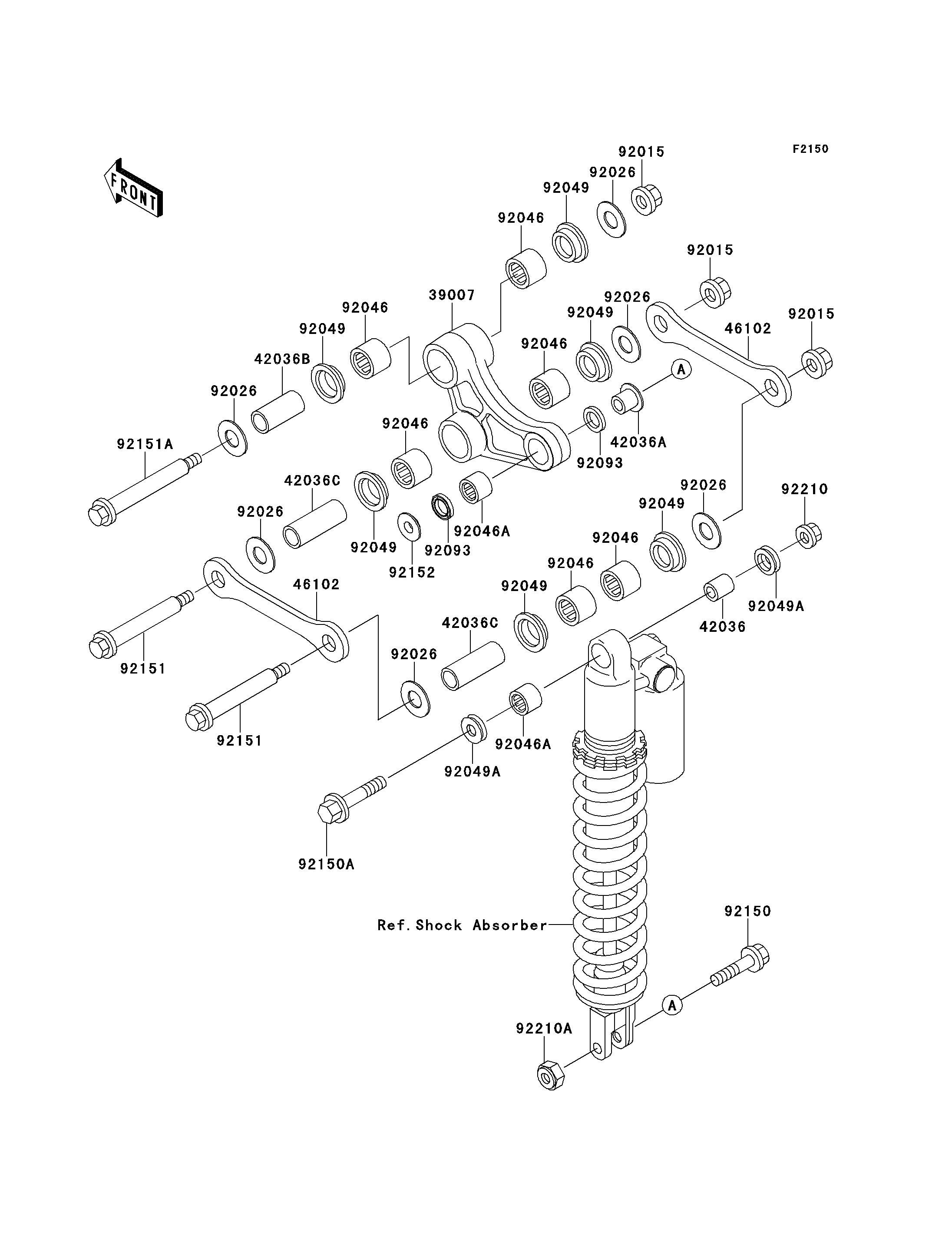 SUSPENSION POUR KX125 KX125 L3 VERT 2001 EUROPE