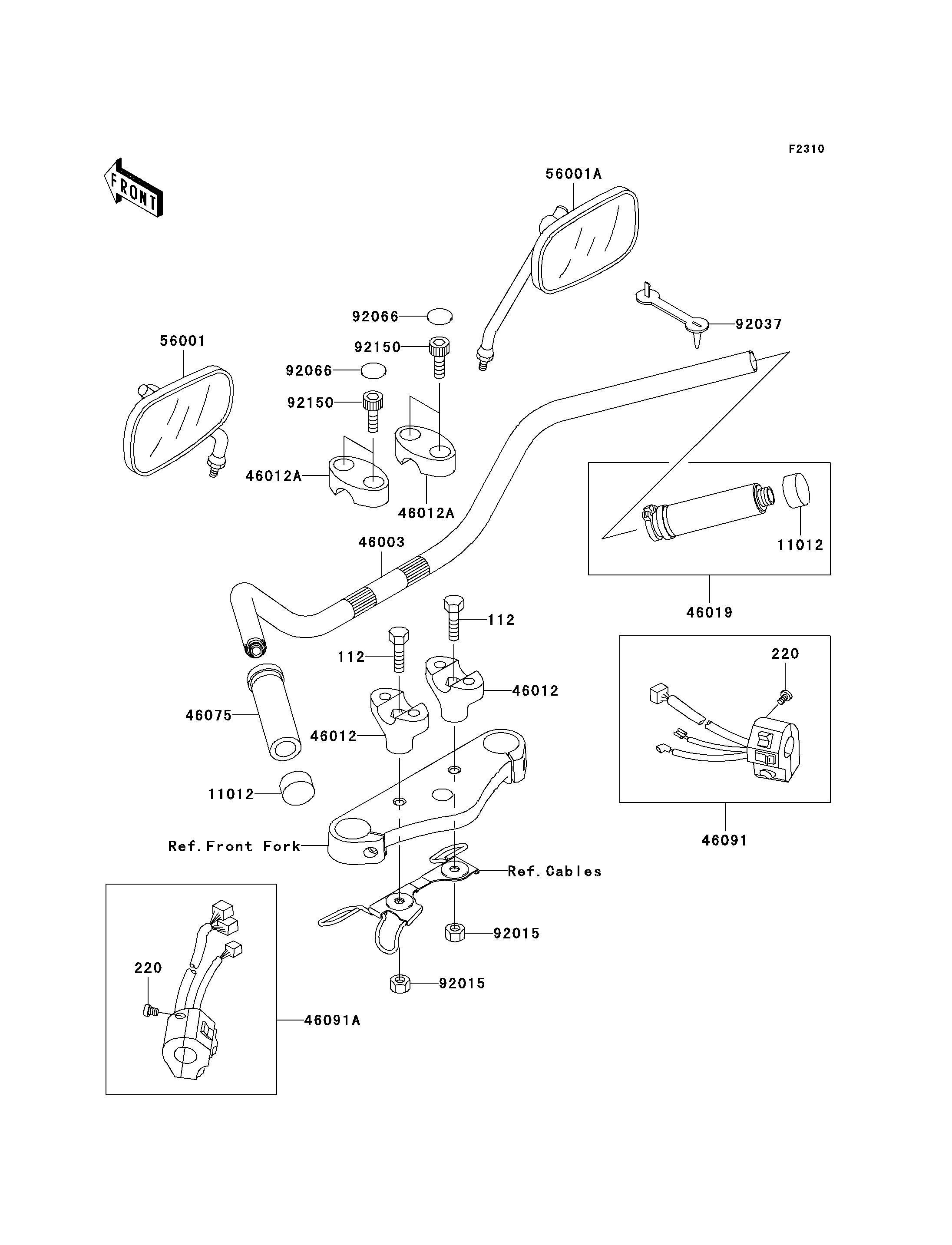GUIDON POUR VN1500 DRIFTER VN1500 R1H ROUGE 2001