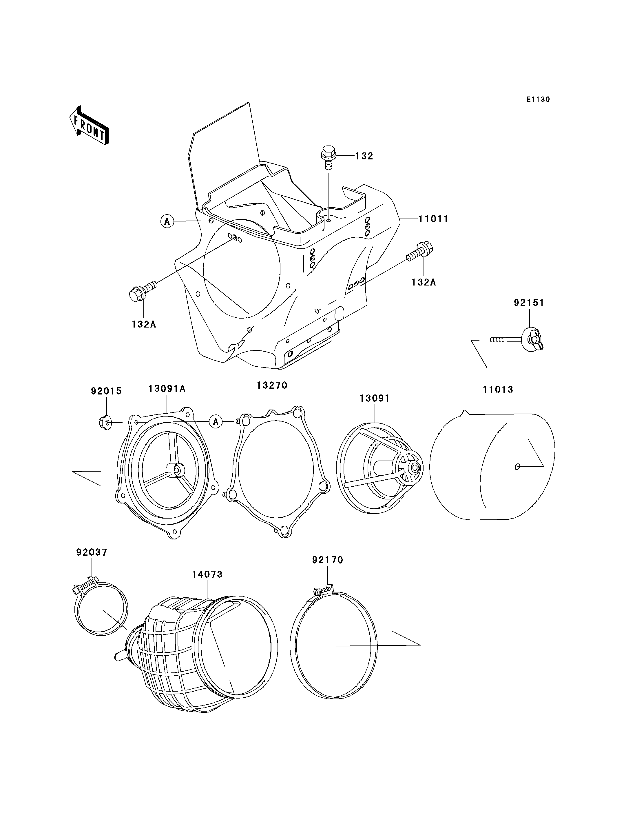 FILTRE A AIR POUR KX100 KX100 D1 VERT 2001 EUROPE