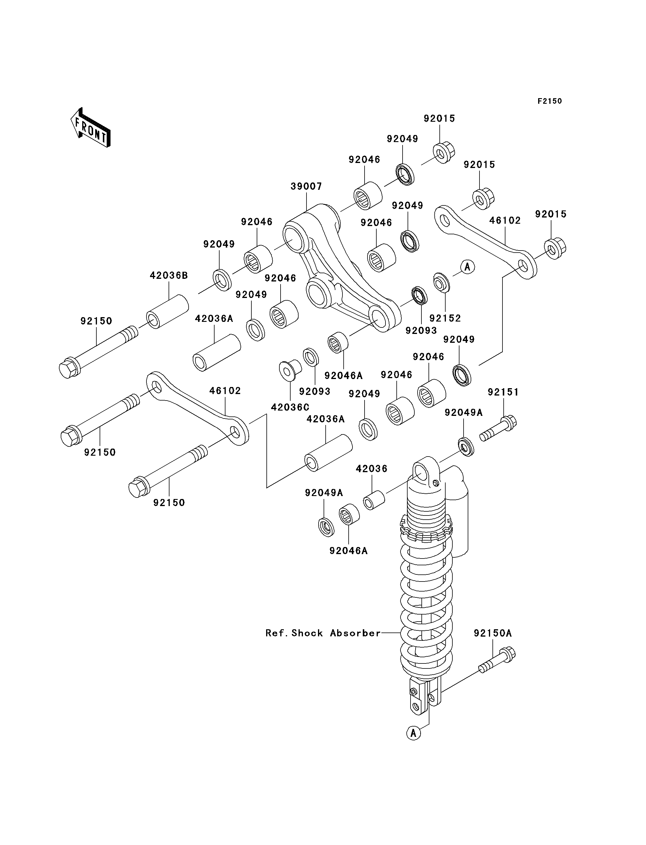 SUSPENSION POUR KX100 KX100 D1 VERT 2001 EUROPE
