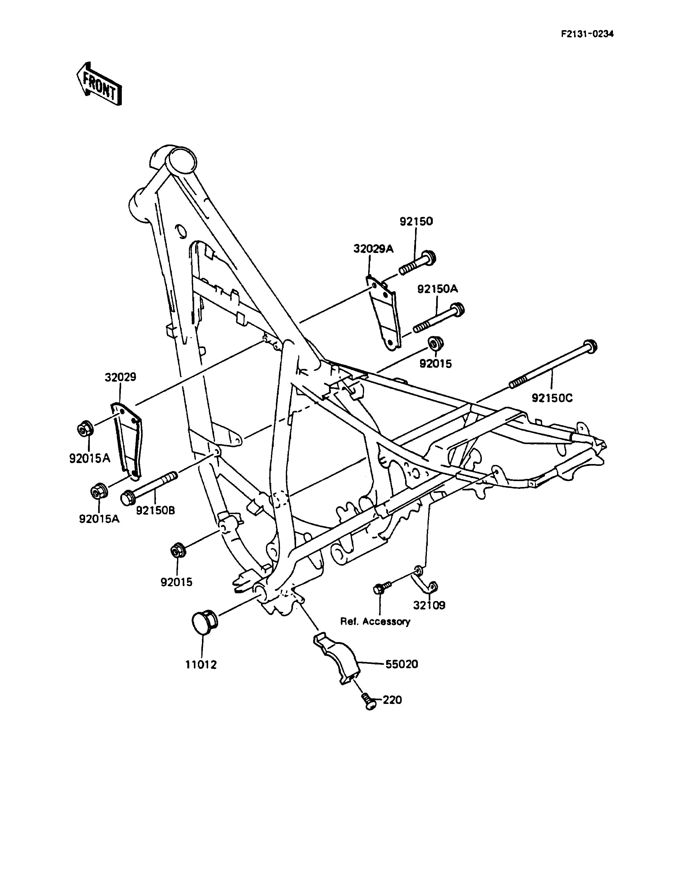PIECE DE CADRE COUVERTURE POUR KMX125 KMX125 A1 BLANC 1986 EUROPE