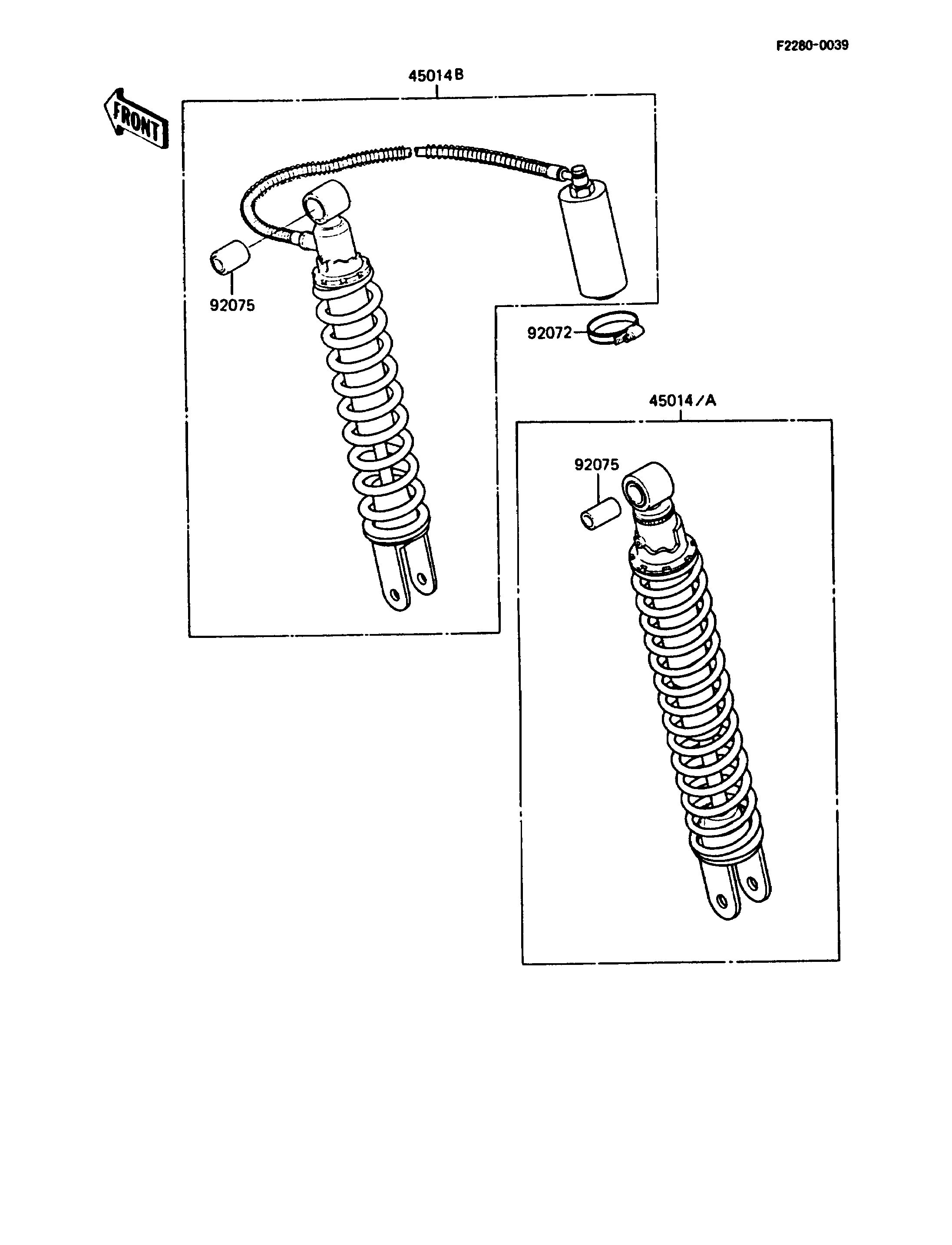 AMORTISSEUR POUR KMX125 KMX125 B1 BLANC 1986