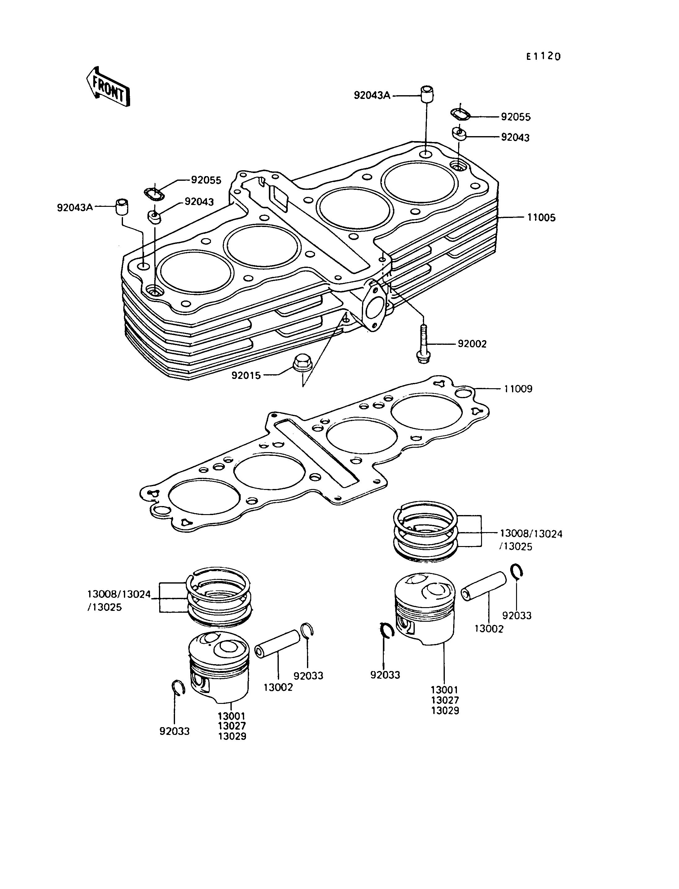 CYLINDREPISTON POUR GT550 Z550 G6 BLANC 1989 EUROPE