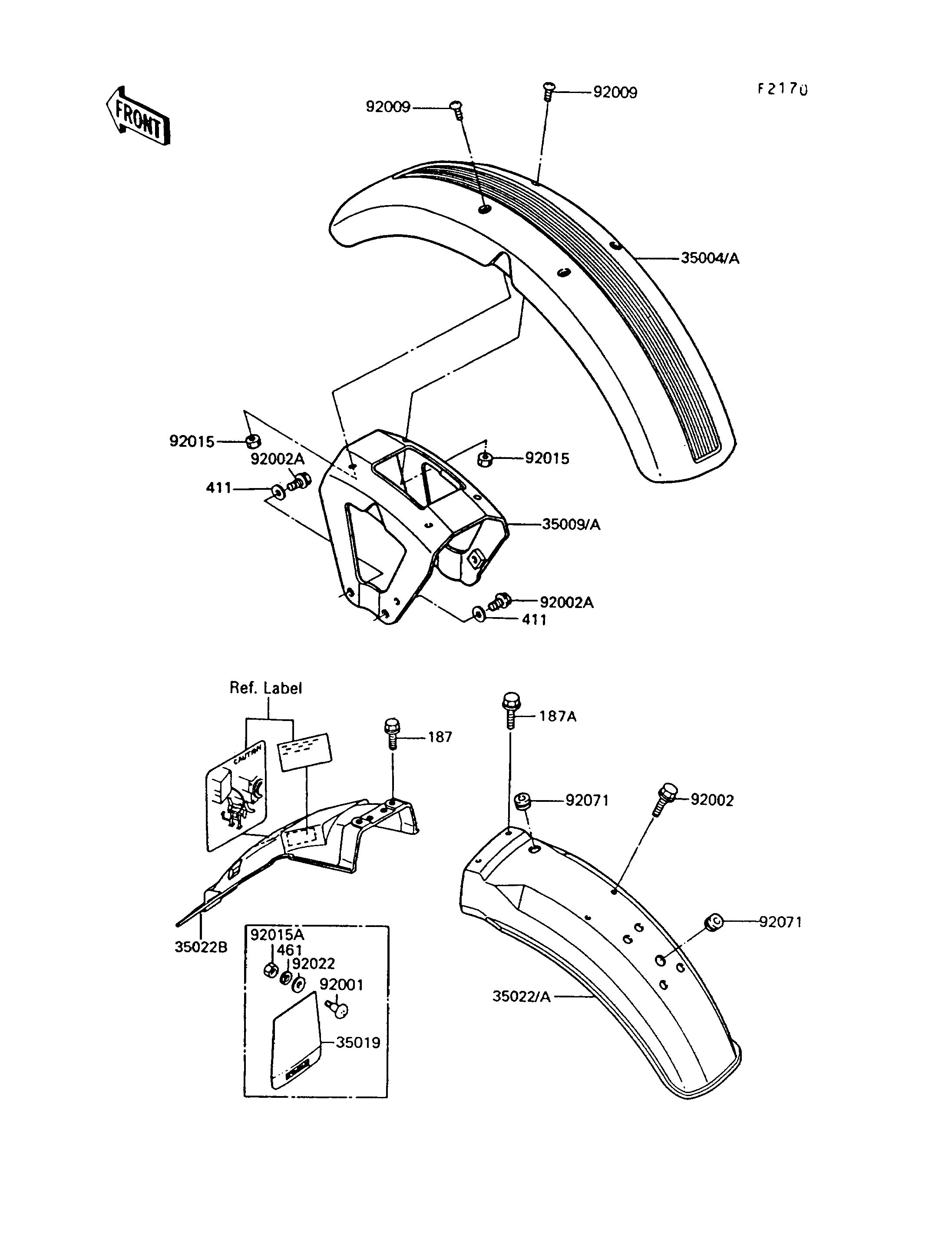 GARDE BOUE POUR GT550 Z550 G7 BLANC 1991 EUROPE