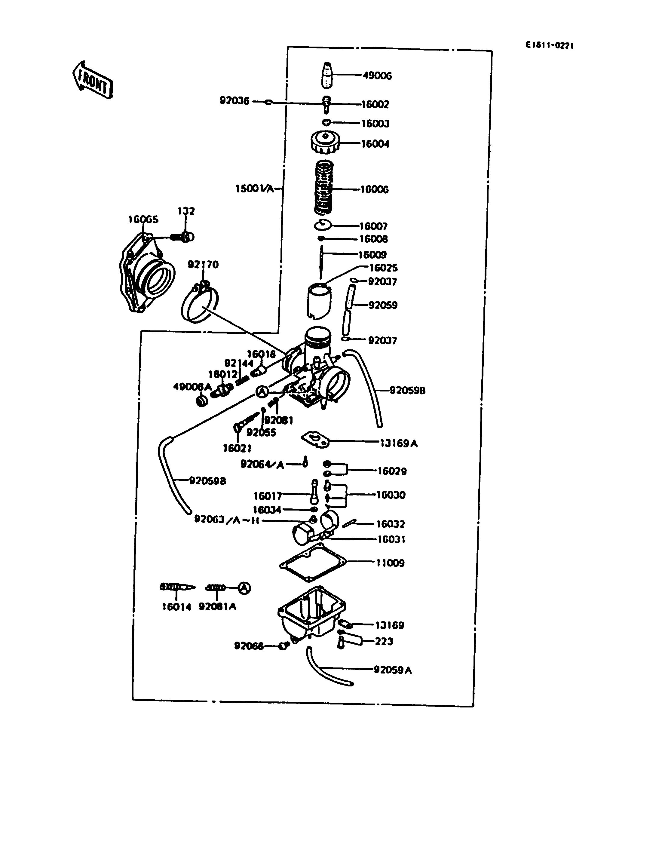 CARBURATEUR POUR KMX125 KMX125 B1 BLANC 1986