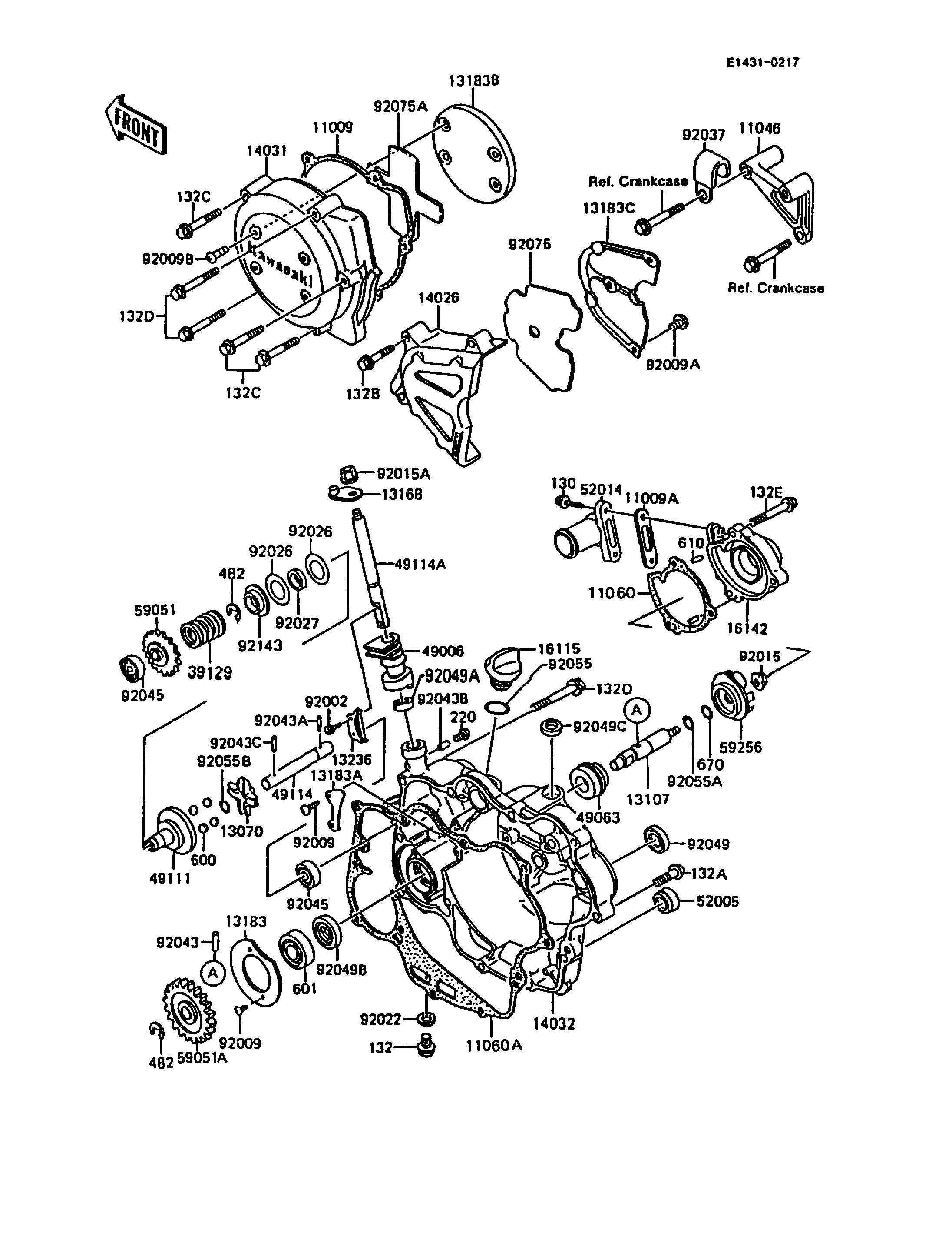 COUVERCLES MOTEUR POUR KMX200 KMX200 A5 NOIR 1991 EUROPE