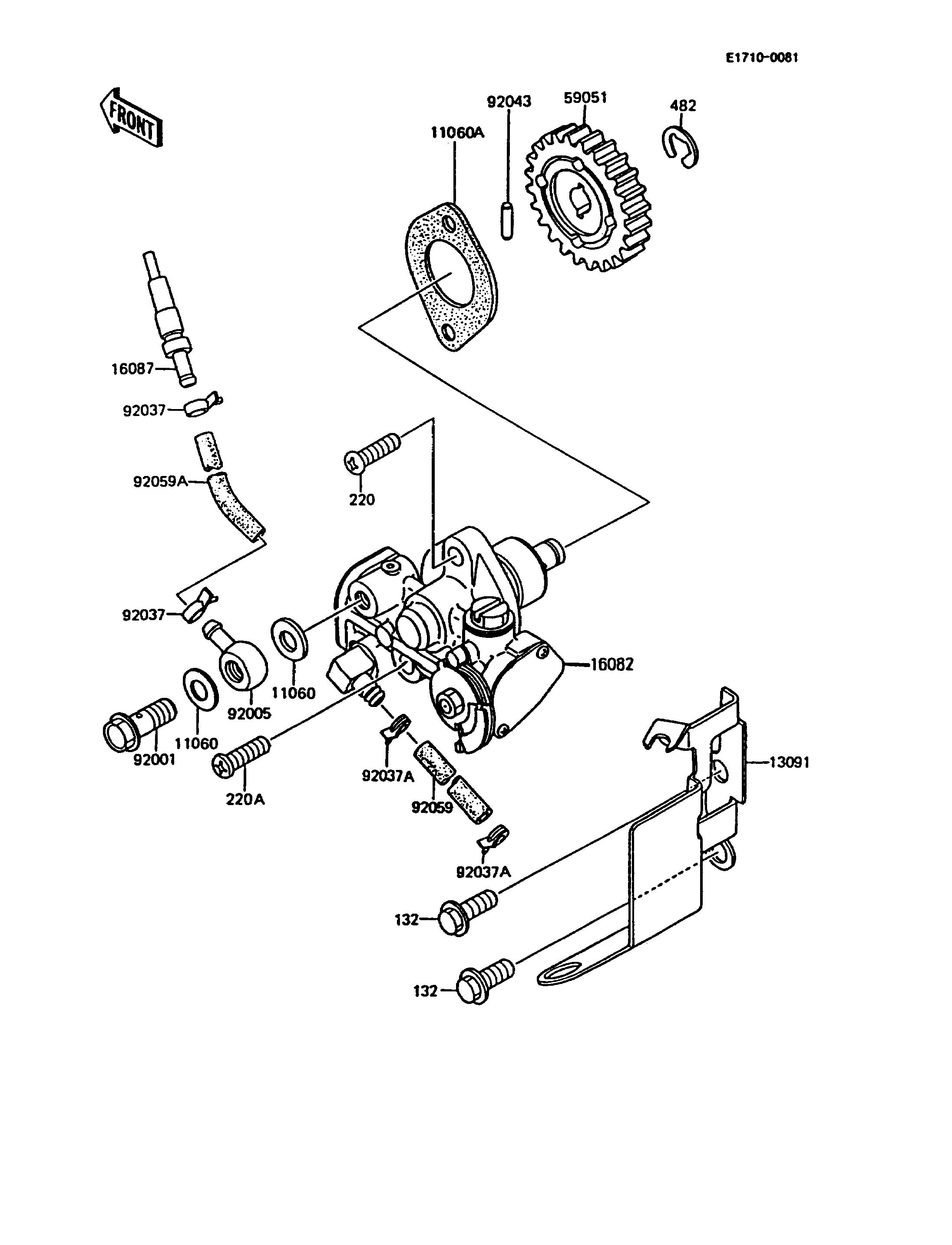 POMPE A HUILE POUR KMX200 KMX200 A5 NOIR 1991 EUROPE