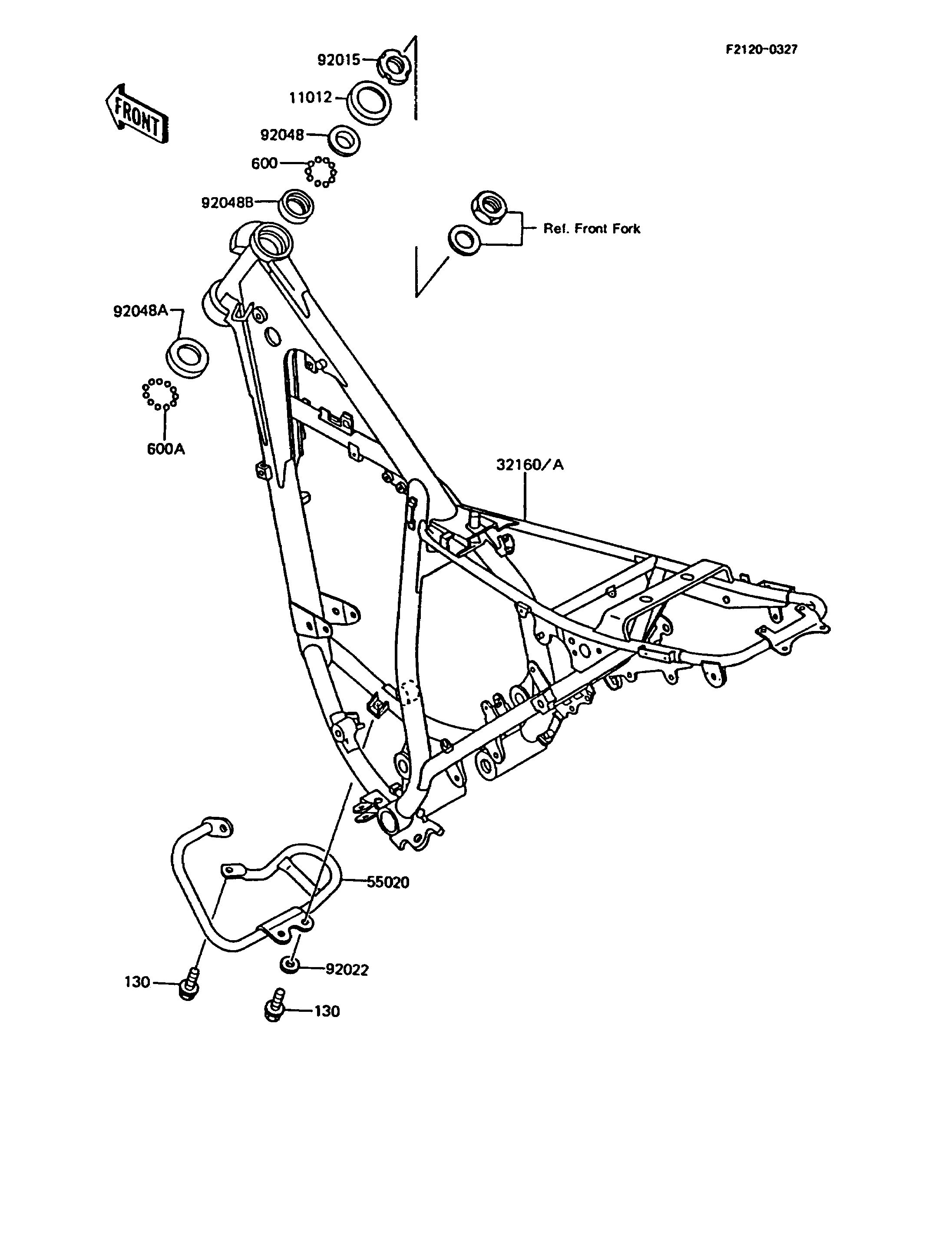 CHASSIS POUR KMX200 KMX200 A5 NOIR 1991 EUROPE