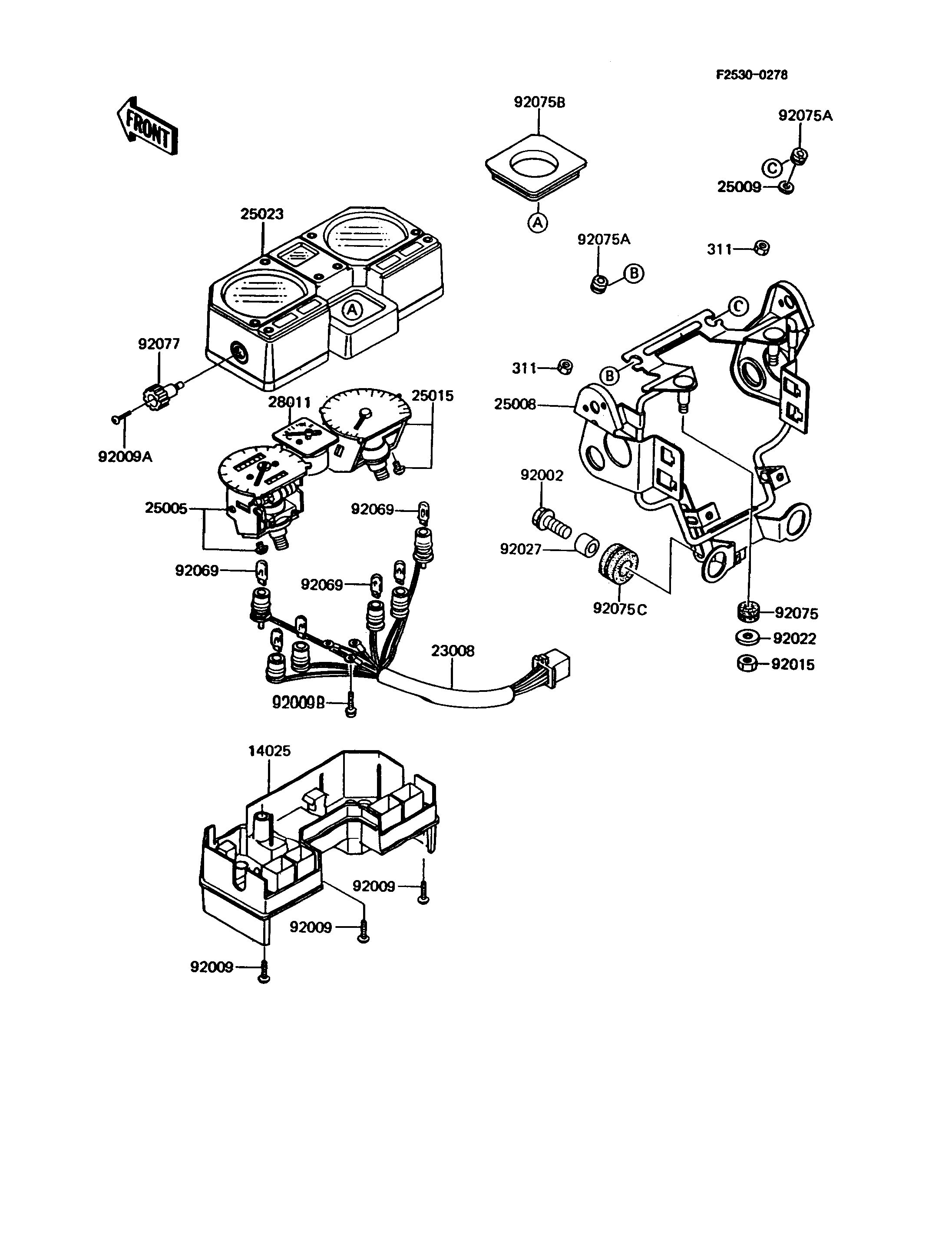 COMPTEURS POUR KMX125 KMX125 A6 NOIR 1992 EUROPE