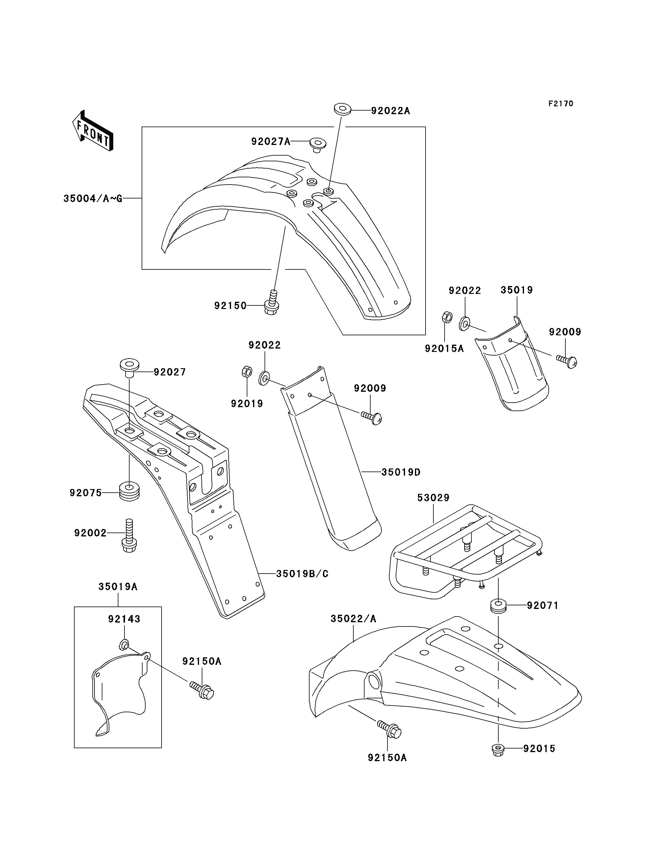 GARDE BOUE POUR KDX125SR KDX125 A3 BLEU 1992 EUROPE