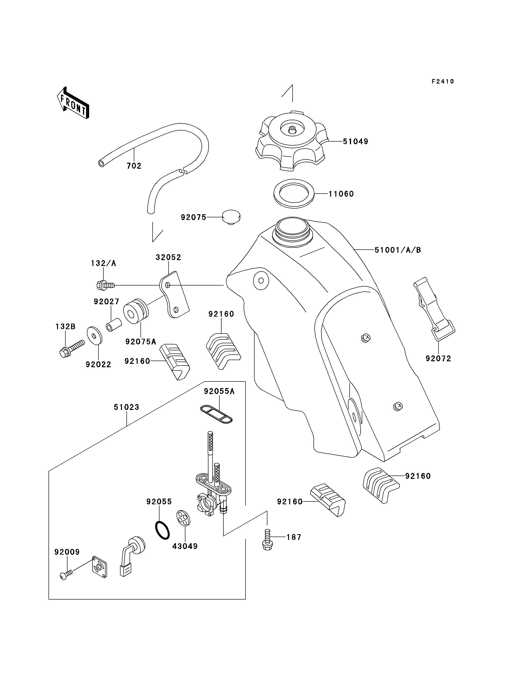 RESERVOIR CARBURANT POUR KLX650R KLX650 A1 VERT 1993 EUROPE
