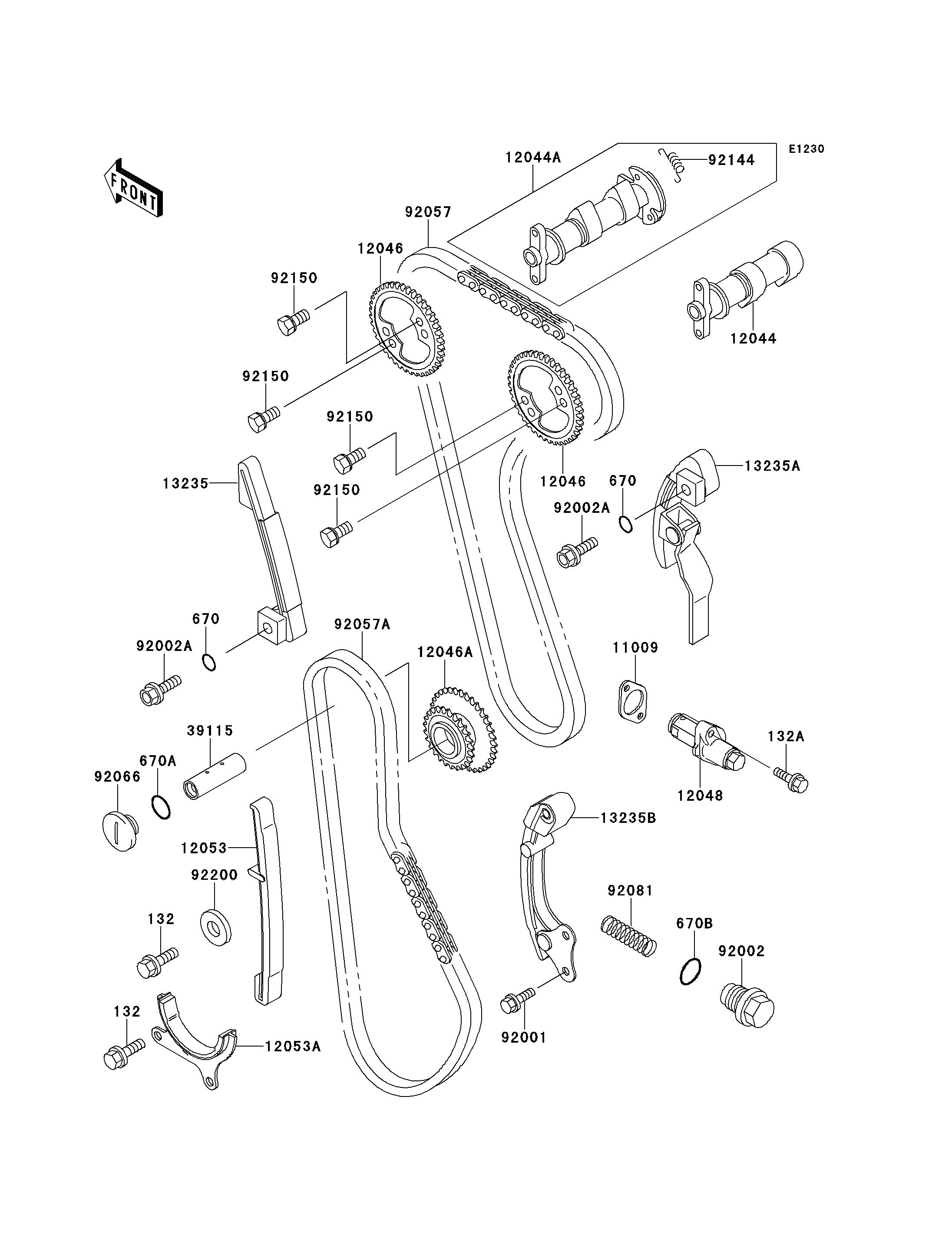 ARBRE A CAMETENDEUR POUR KLX650R KLX650 D1 VERT 1996 EUROPE