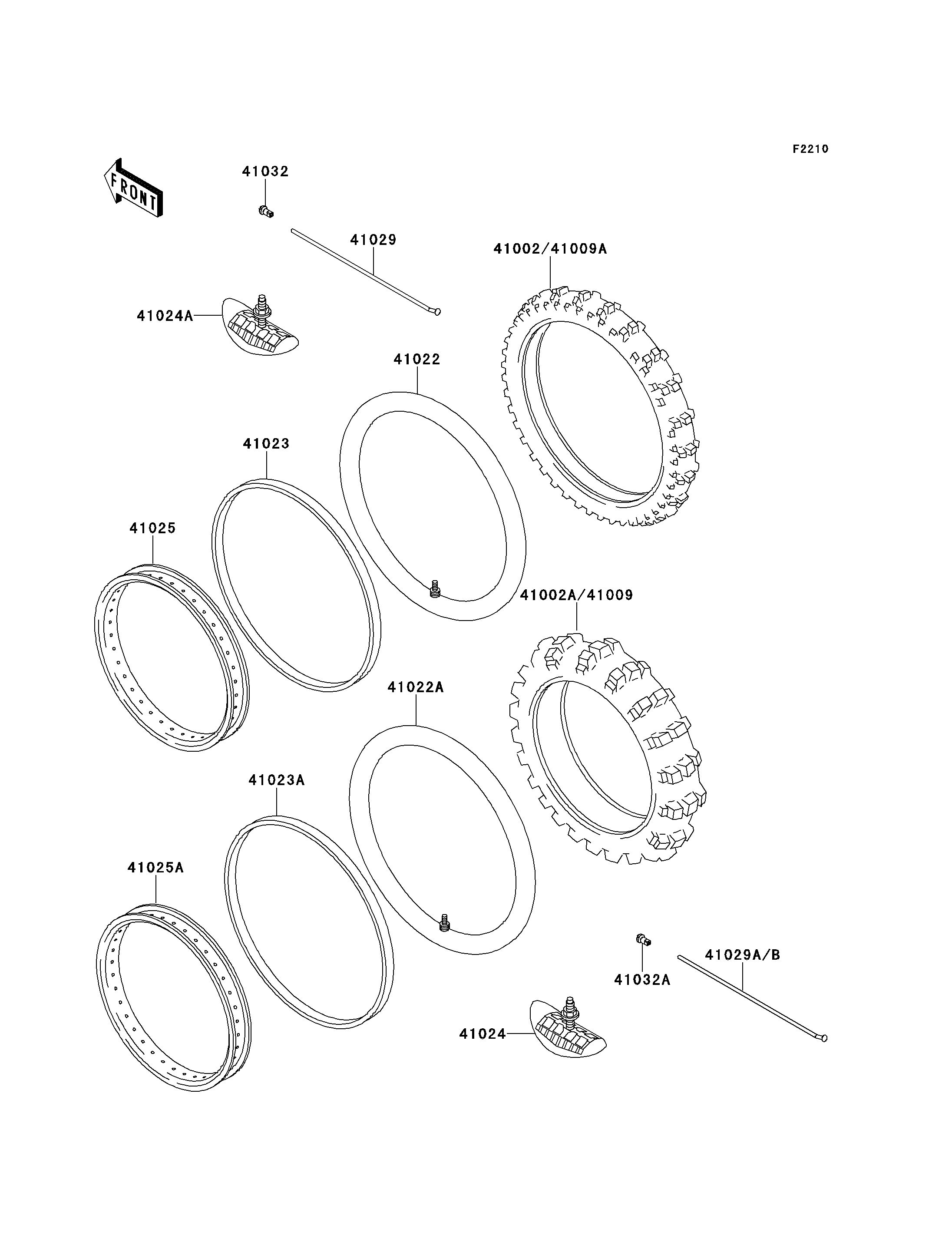 PNEUS POUR KLX650R KLX650 D1 VERT 1996 EUROPE