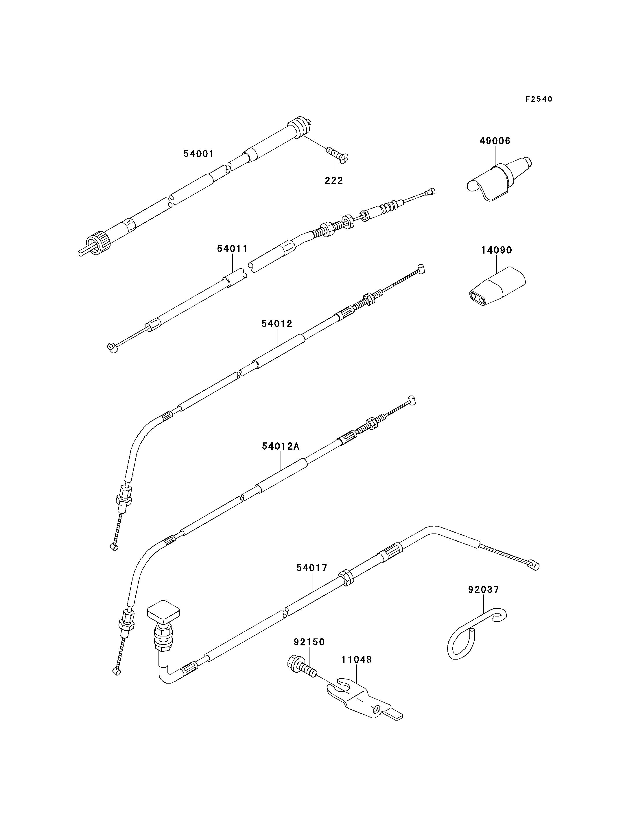 CABLES POUR KLX650R KLX650 D1 VERT 1996 EUROPE