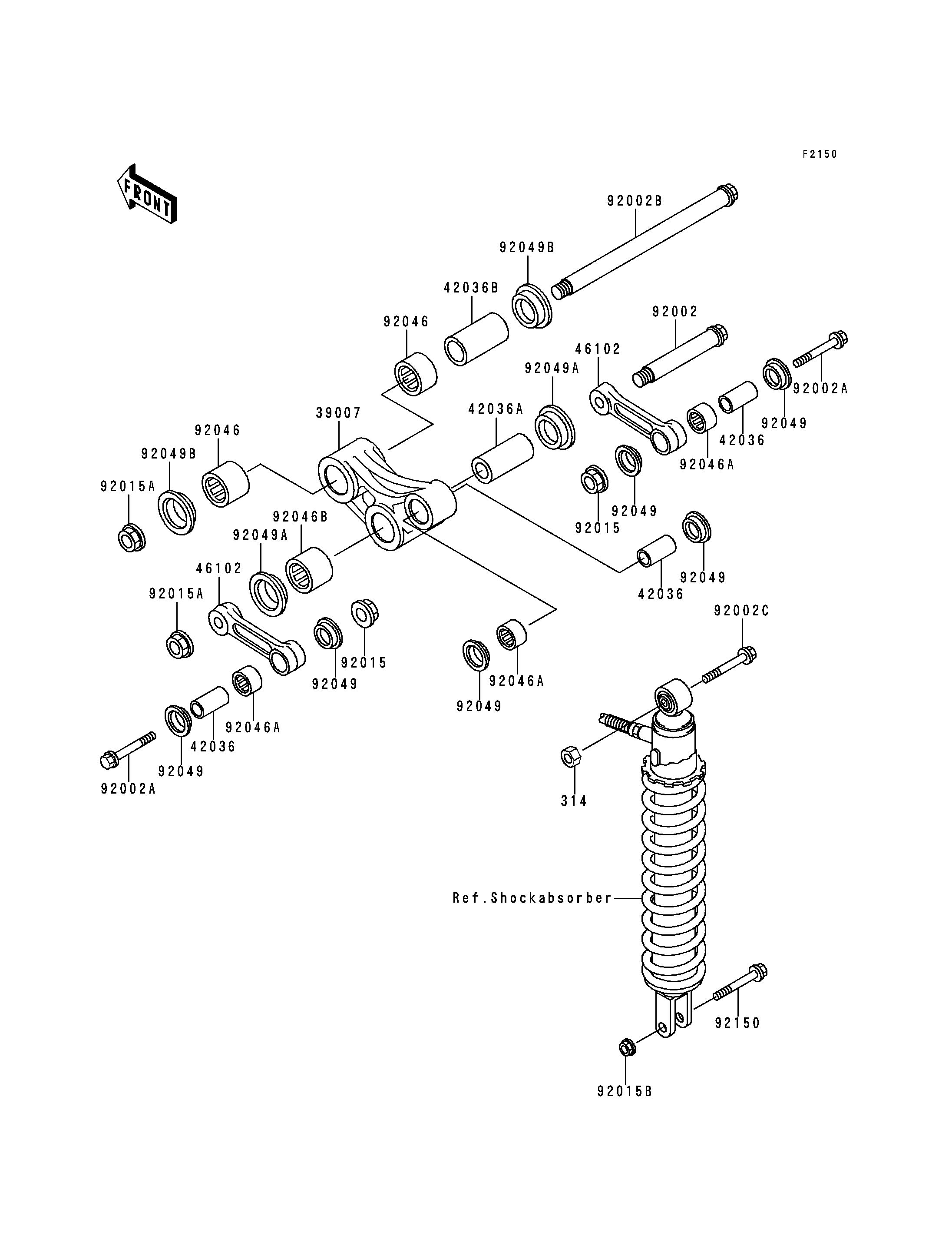 SUSPENSION POUR KMX125 KMX125 A11 NOIR 1998 EUROPE