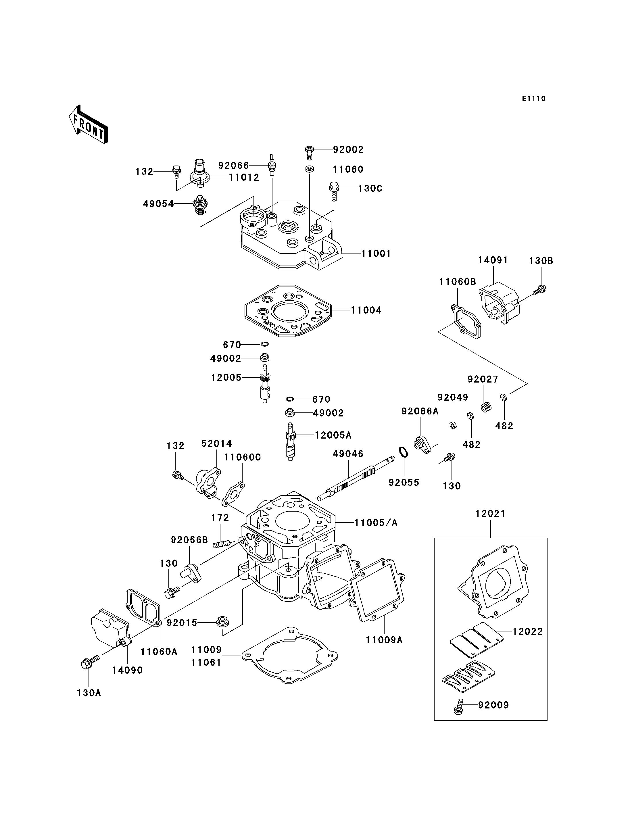 CULASSECYLINDRE POUR KMX125 KMX125 B10 BLEU 1999