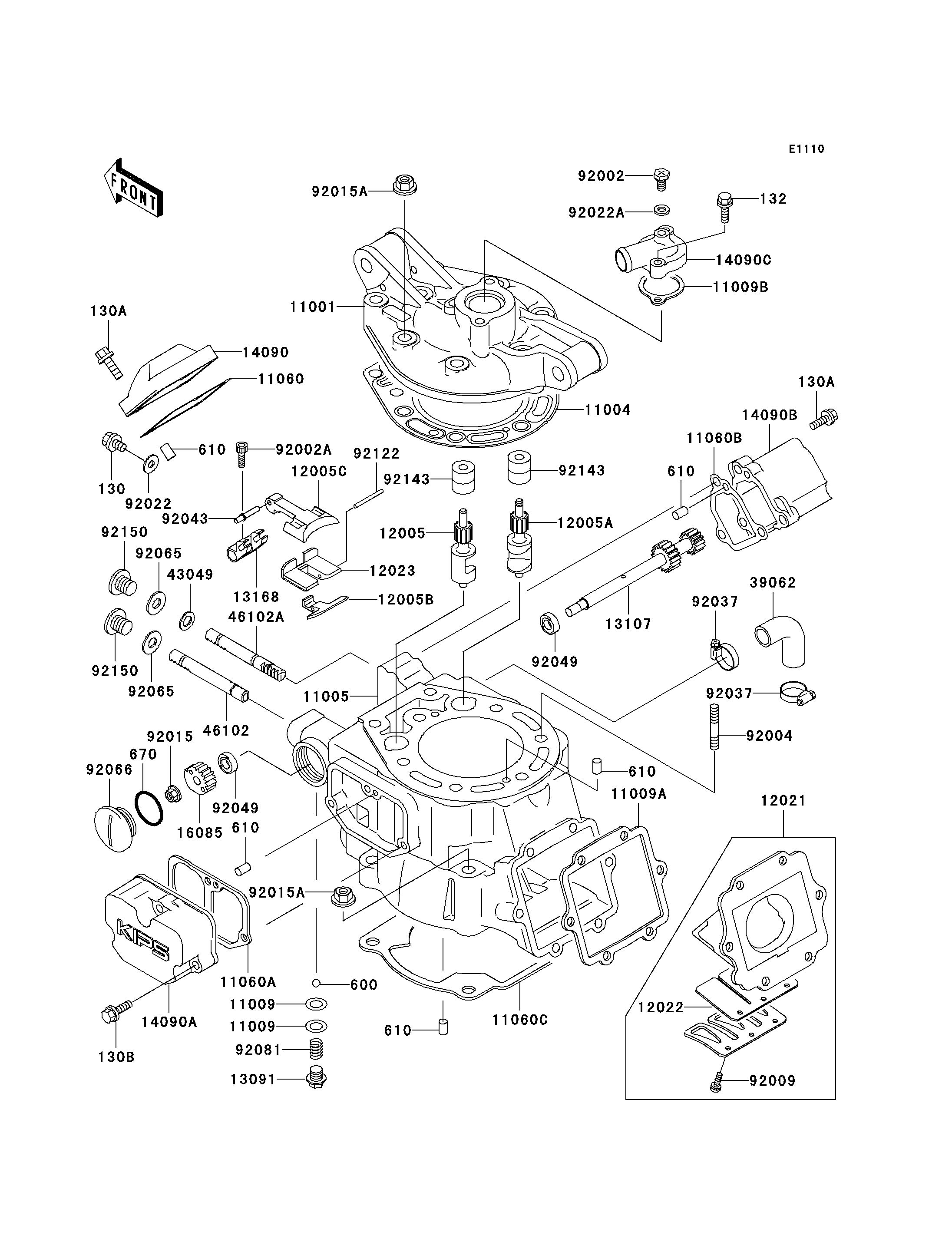 CULASSECYLINDRE POUR KDX200 KDX200 H6 VERT 2000 EUROPE