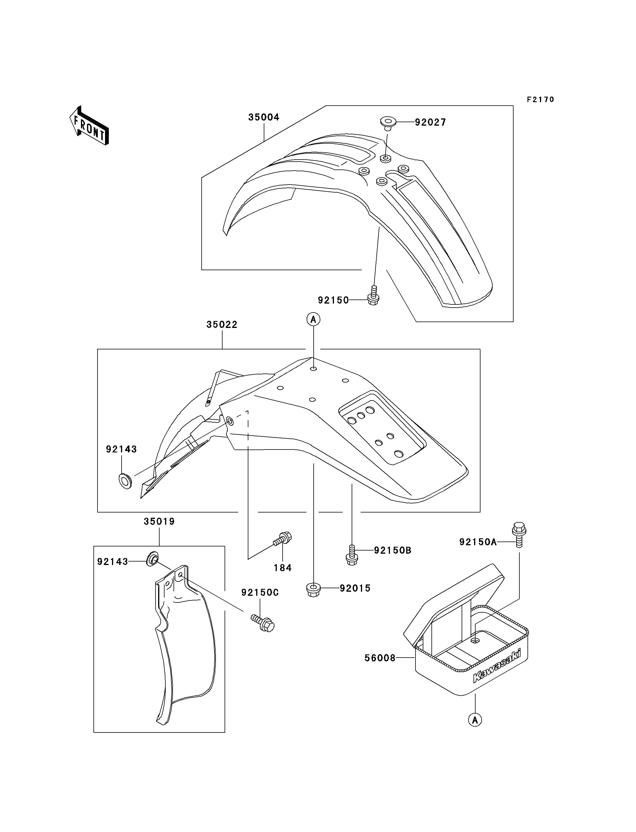 GARDE BOUE POUR KDX200 KDX200 H6 VERT 2000 EUROPE