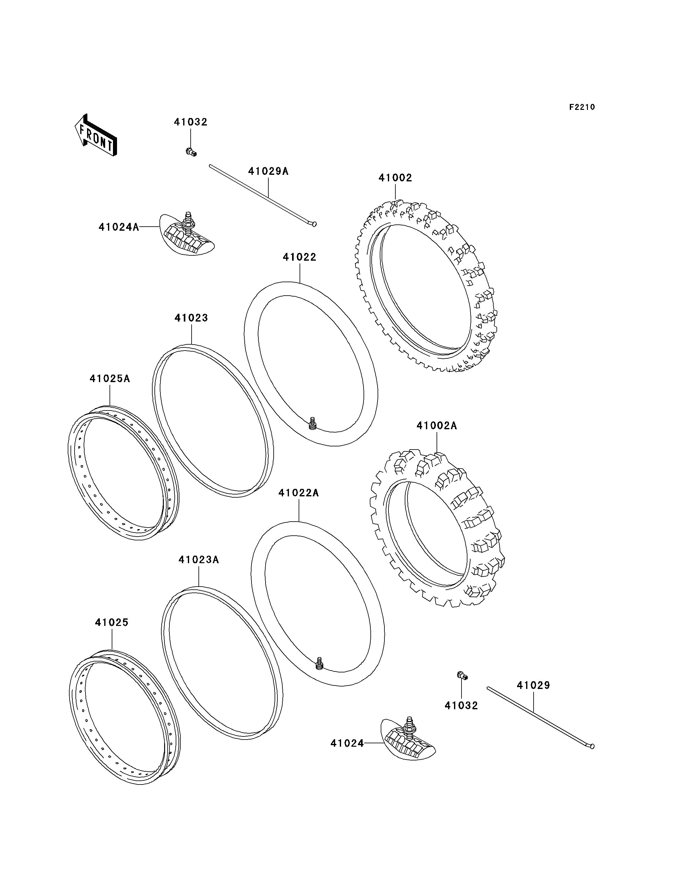 PNEUS POUR KDX200 KDX200 H6 VERT 2000 EUROPE