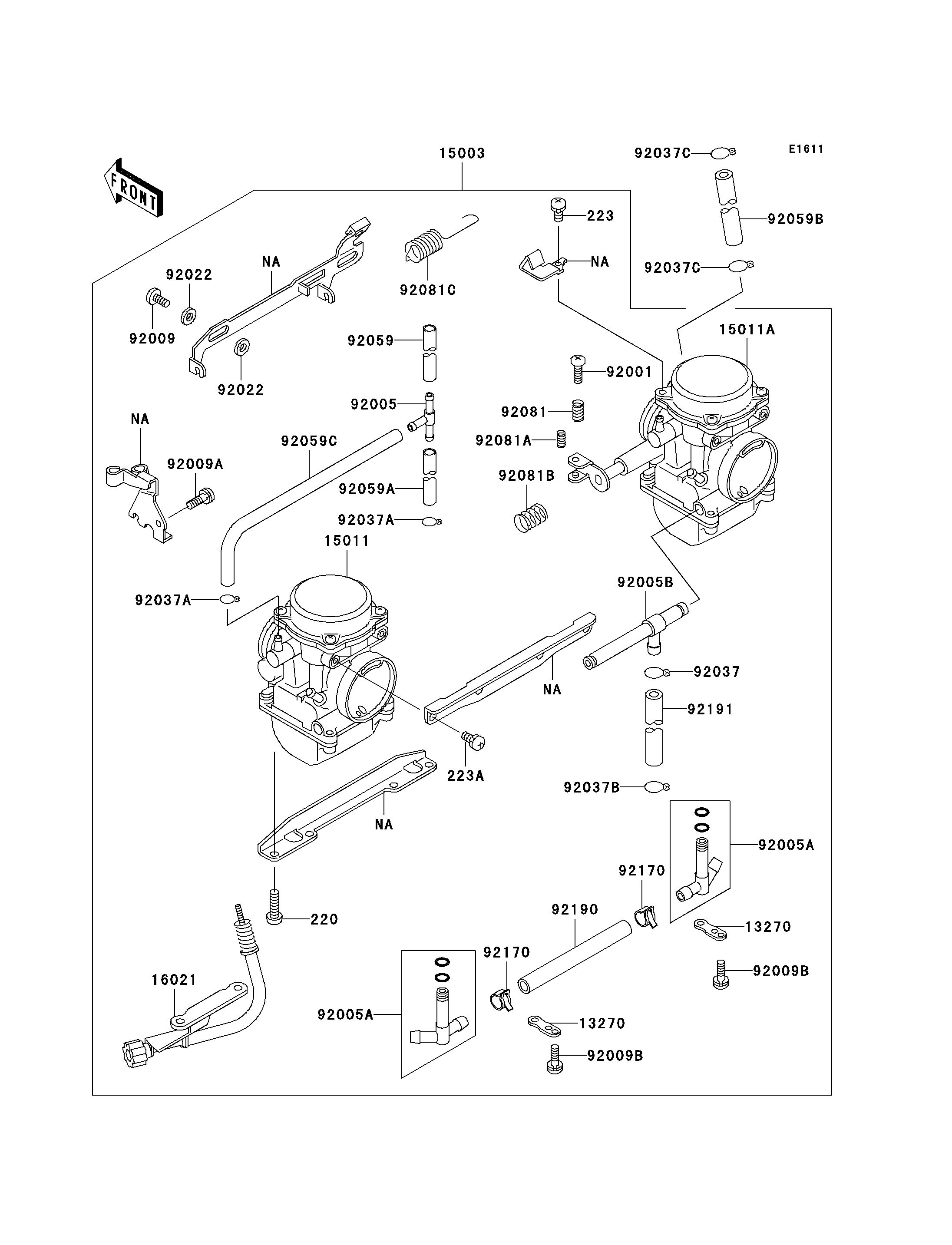 CARBURATEUR POUR ER 5 ER500 D1 BLANC 2001
