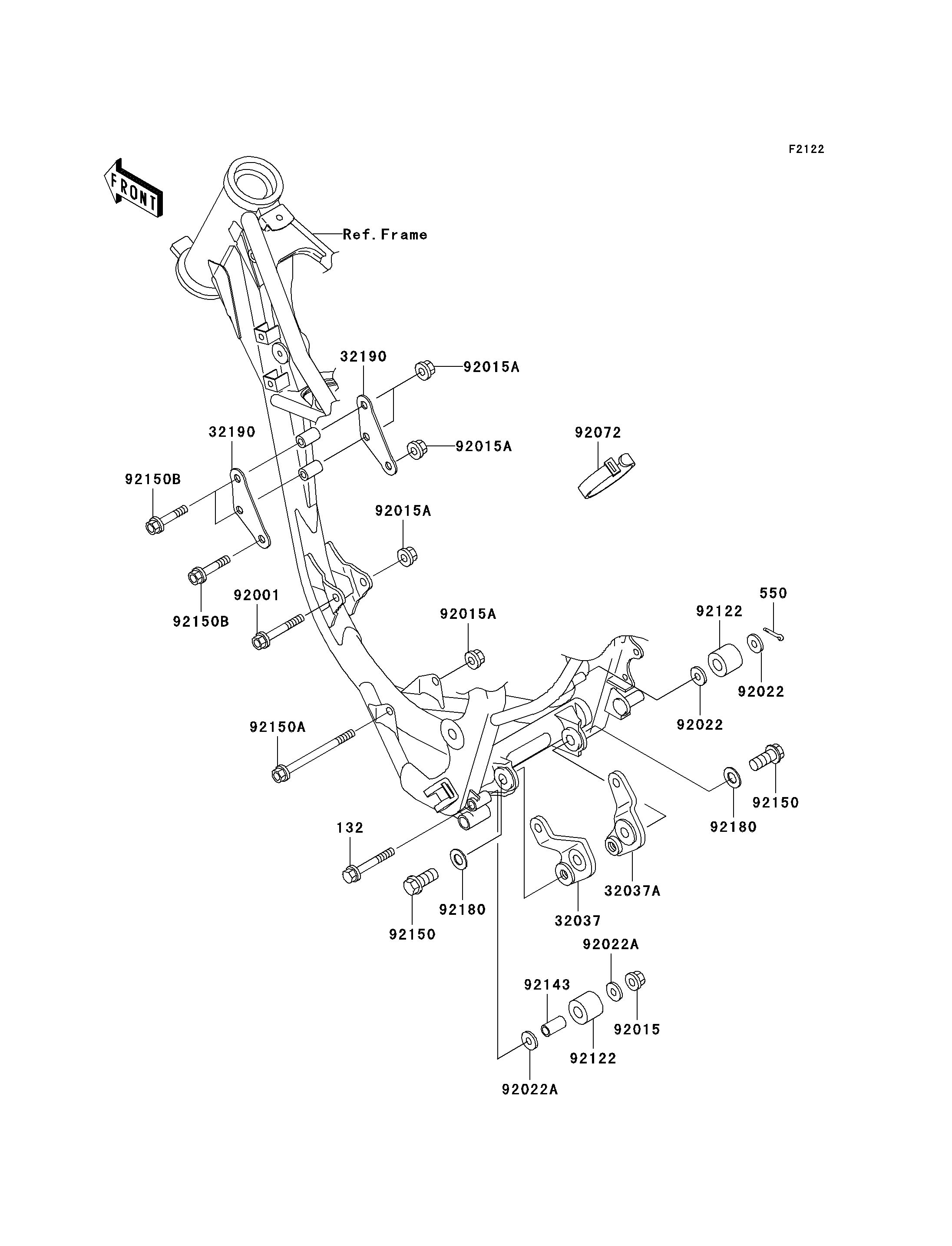 SUPPORT MOTEUR POUR KX100 KX100 D1 VERT 2001 EUROPE